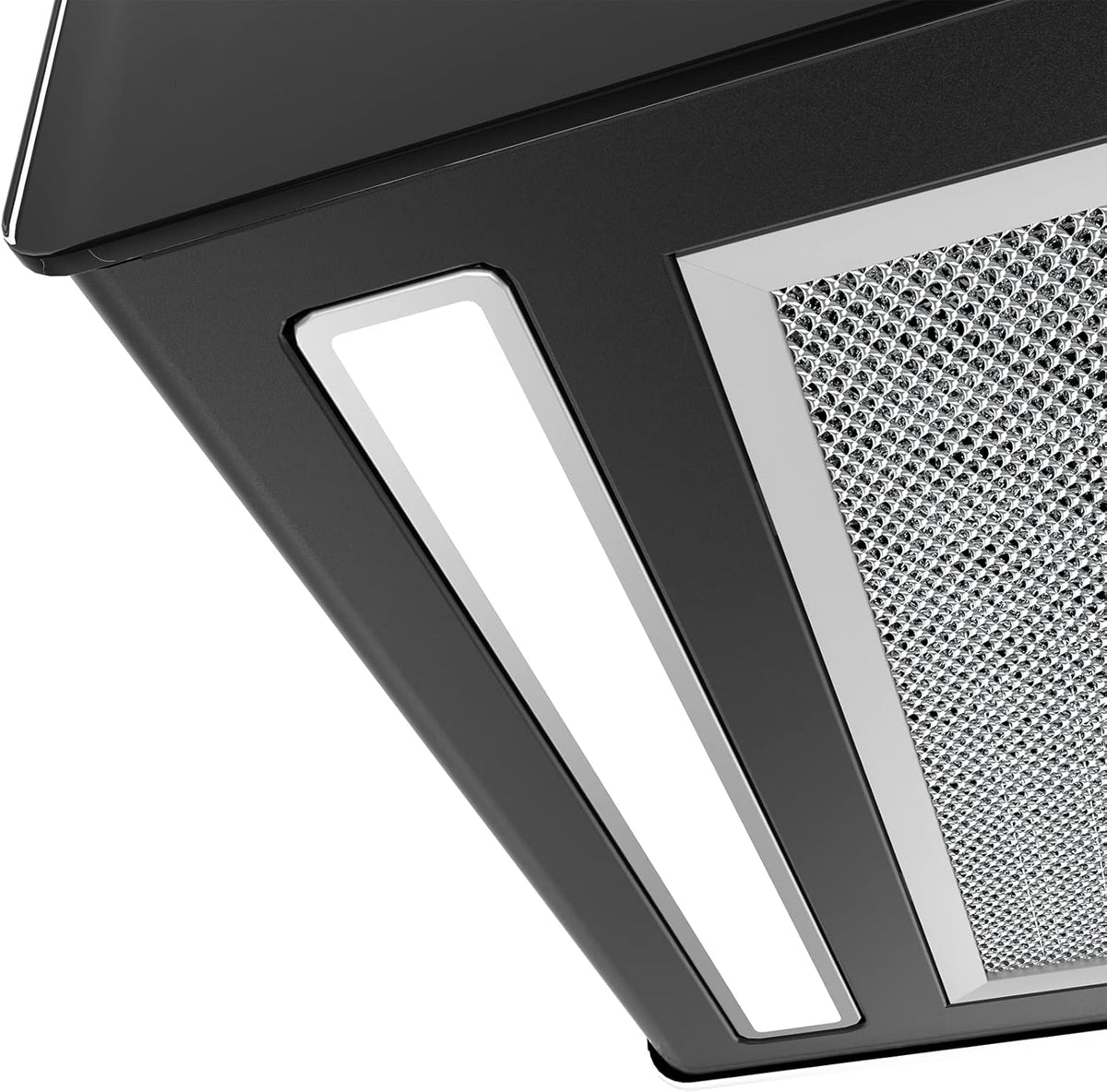 CIARRA CBCB4850 Okap Wyspowy Bezprzewodowy Klasa A+++ 48cm 700m³/h WiFi i Sterowanie Dotykowe Filtr Węglowy w Zestawie 4 Prędkości 2 Lampy LED Czarny