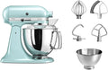 KitchenAid Mikser planetarny — Artisan — Robot kuchenny z uchylną głowicą — Mikser z 5 akcesoriami — Mikser cukierniczy z 2 misami ze stali nierdzewnej — 4,8 L i 3 L — Błękitny lód