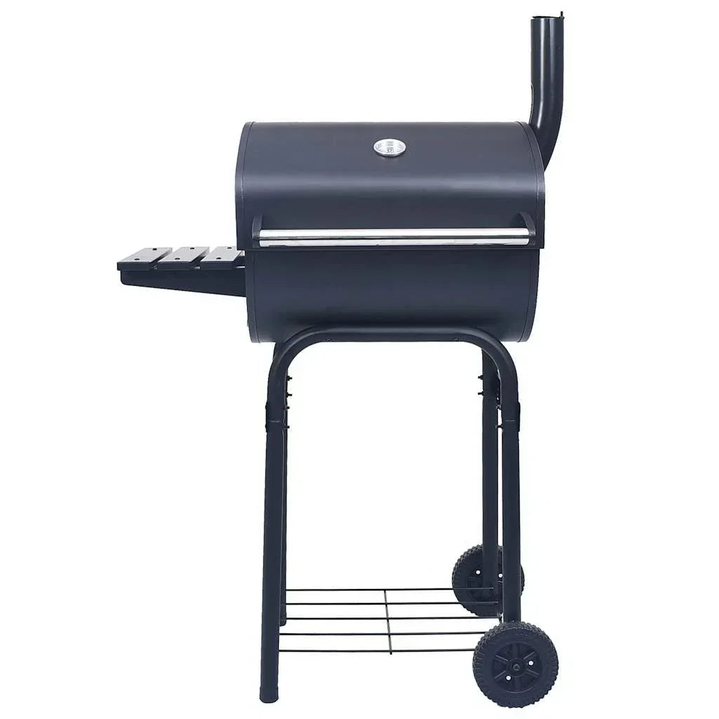 Grill Węglowy Z Wędzarnią I Dolną Półką Czarny Vidaxl