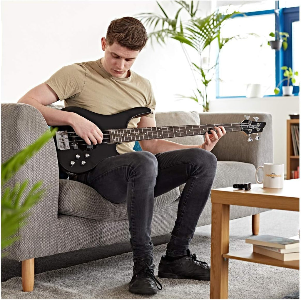 Gitara Basowa Elektryczna Chicago By Gear4music Z Wzmacniaczem 15 W, 4-strunowa, Czarna