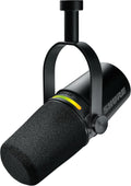 Shure MV7+ Dynamiczny Mikrofon Podcastowy, Certyfikowany OBS, Ulepszony Dźwięk, Panel LED, Wyjścia USB-C i XLR, Cyfrowy Filtr Anty-Pop, Efekty Pogłosu, Czarny