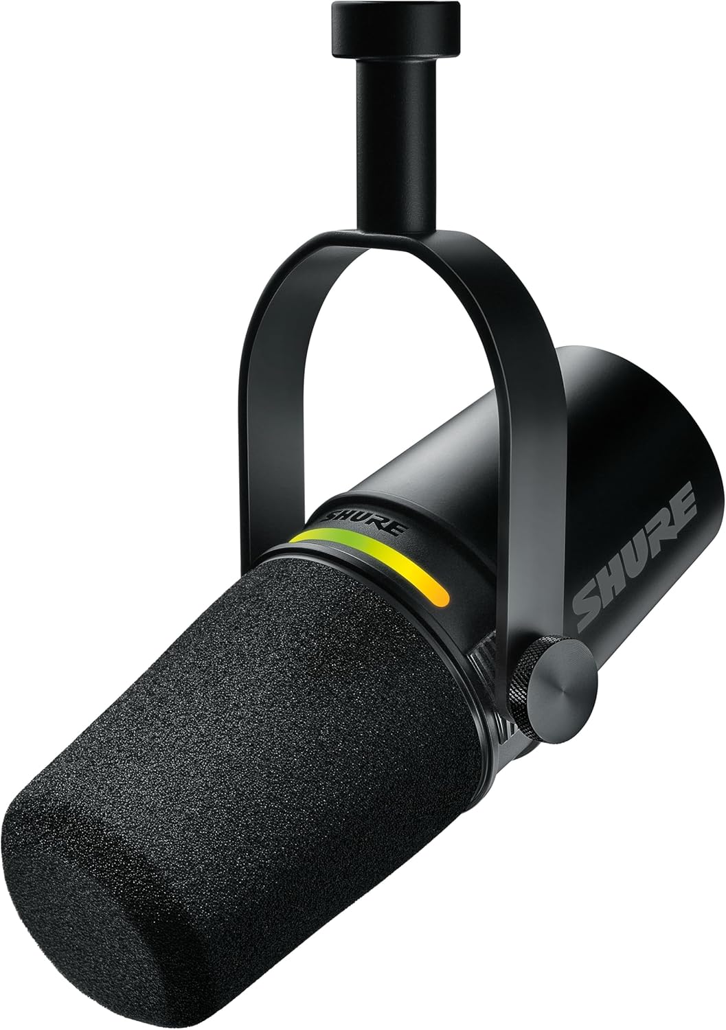 Shure MV7+ Dynamiczny Mikrofon Podcastowy, Certyfikowany OBS, Ulepszony Dźwięk, Panel LED, Wyjścia USB-C i XLR, Cyfrowy Filtr Anty-Pop, Efekty Pogłosu, Czarny