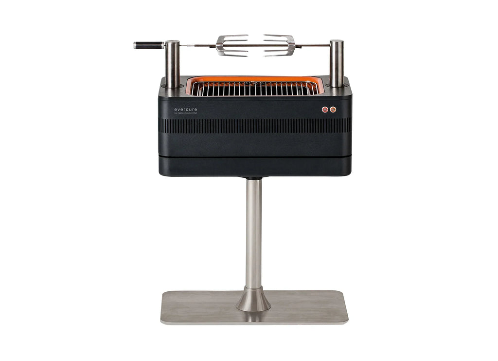 2026 Grill Węglowy z Zapłonem Elektrycznym – Szybki Zapłon Płomienia 1400W Fast Flame Ignition™ – Zawiera Rożen Obrotowy (15 kg) i Stojak