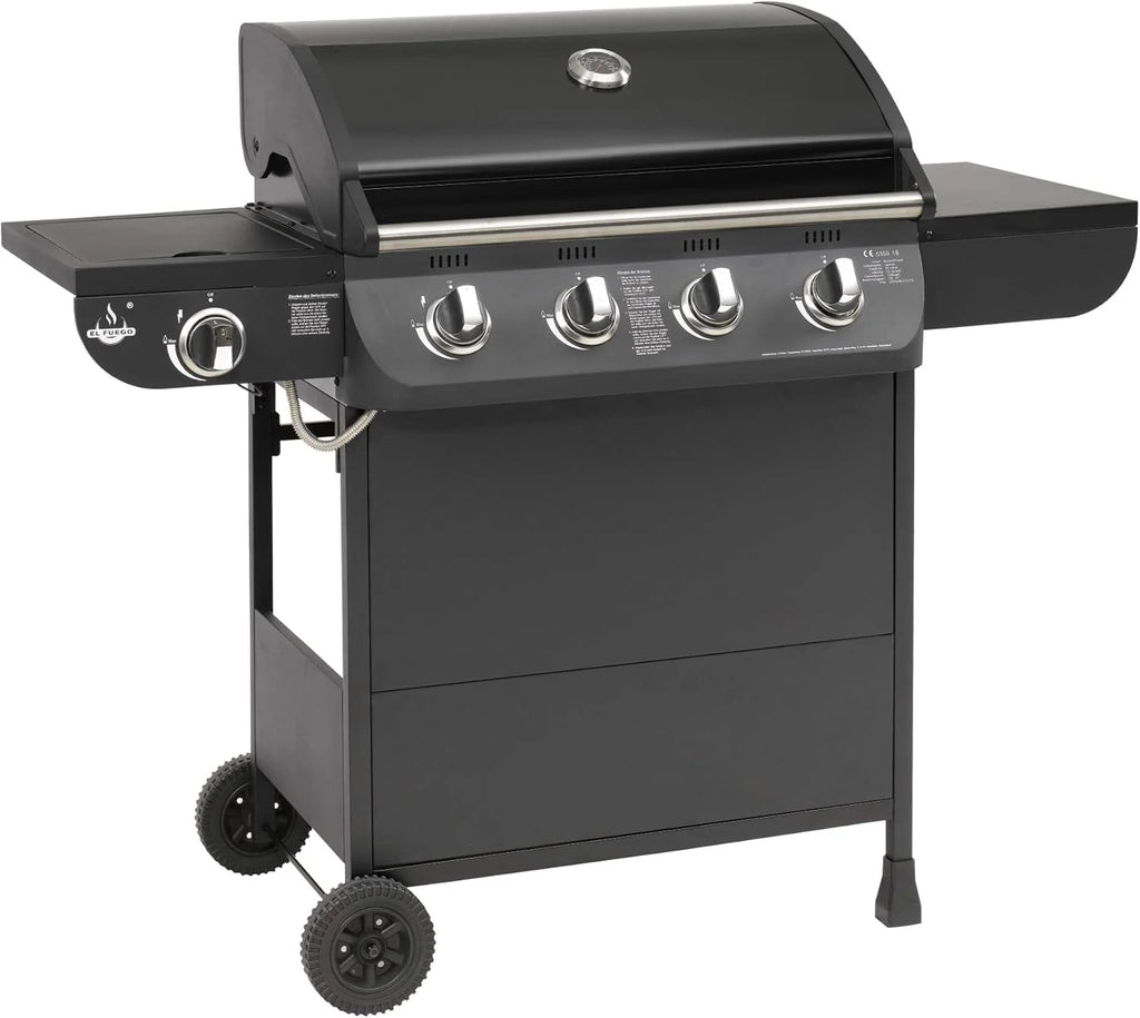 Grill gazowy „COLUMBUS” 4 + 1 palnik El Fuego® BBQ grill na kółkach, grill gazowy Barbecue AY 563