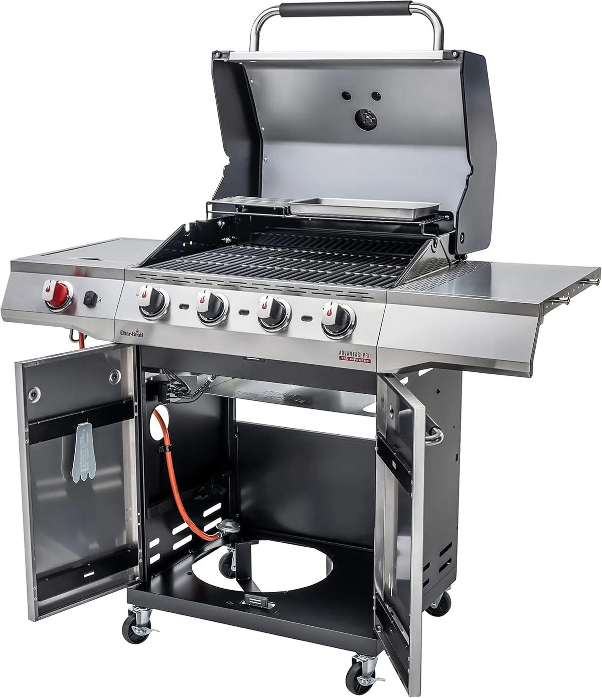 Char-Broil Grill gazowy Advantage PRO S 4 - Grill gazowy z 4 palnikami i technologią TRU-Infrared, palnik o wysokiej wydajności 900°C, ruszty żeliwne
