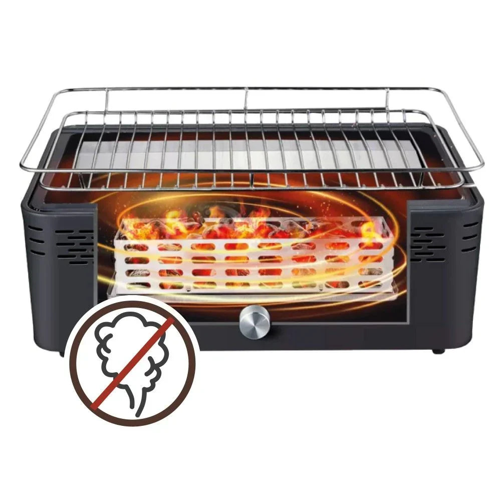 Przenośny grill węglowy Aktive, na baterie, bezdymny, wymiary 45x28x19cm, z ochroną przed kapaniem
