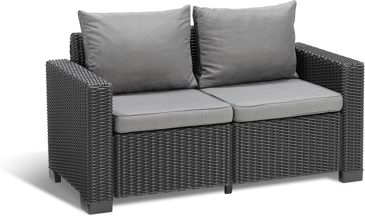 Allibert California Sofa Ogrodowa, Panama Cool Grey, 141 x 68 x 72 cm(Panama Cool Grey/Sofa do salonu/Pojedynczy)