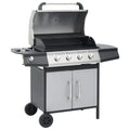 Grill gazowy Barbacoa 4+1 palniki, czarno-srebrny Vidaxl