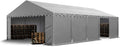 TOOLPORT Namiot magazynowy 5x10 m PVC 750 N Wodoodporny Szary Namiot Magazynowy ze Wzmocnioną Podstawą