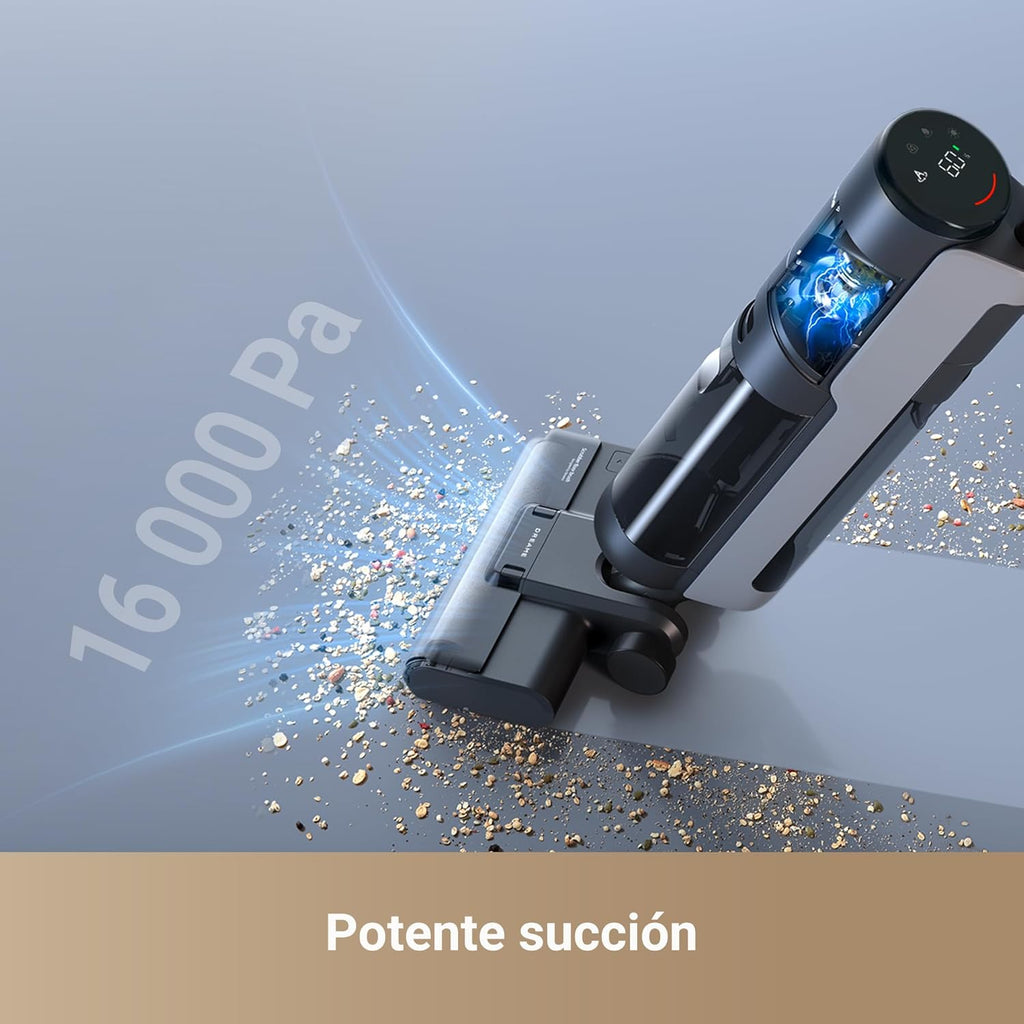 dreame H14 Pro odkurzacz na sucho i na mokro, płaska konstrukcja 180°, czyszczenie szczotki w temperaturze 60°C, suszenie w 5 min, automatyczne dozowanie roztworu, sterowanie aplikacją, 18 kPa