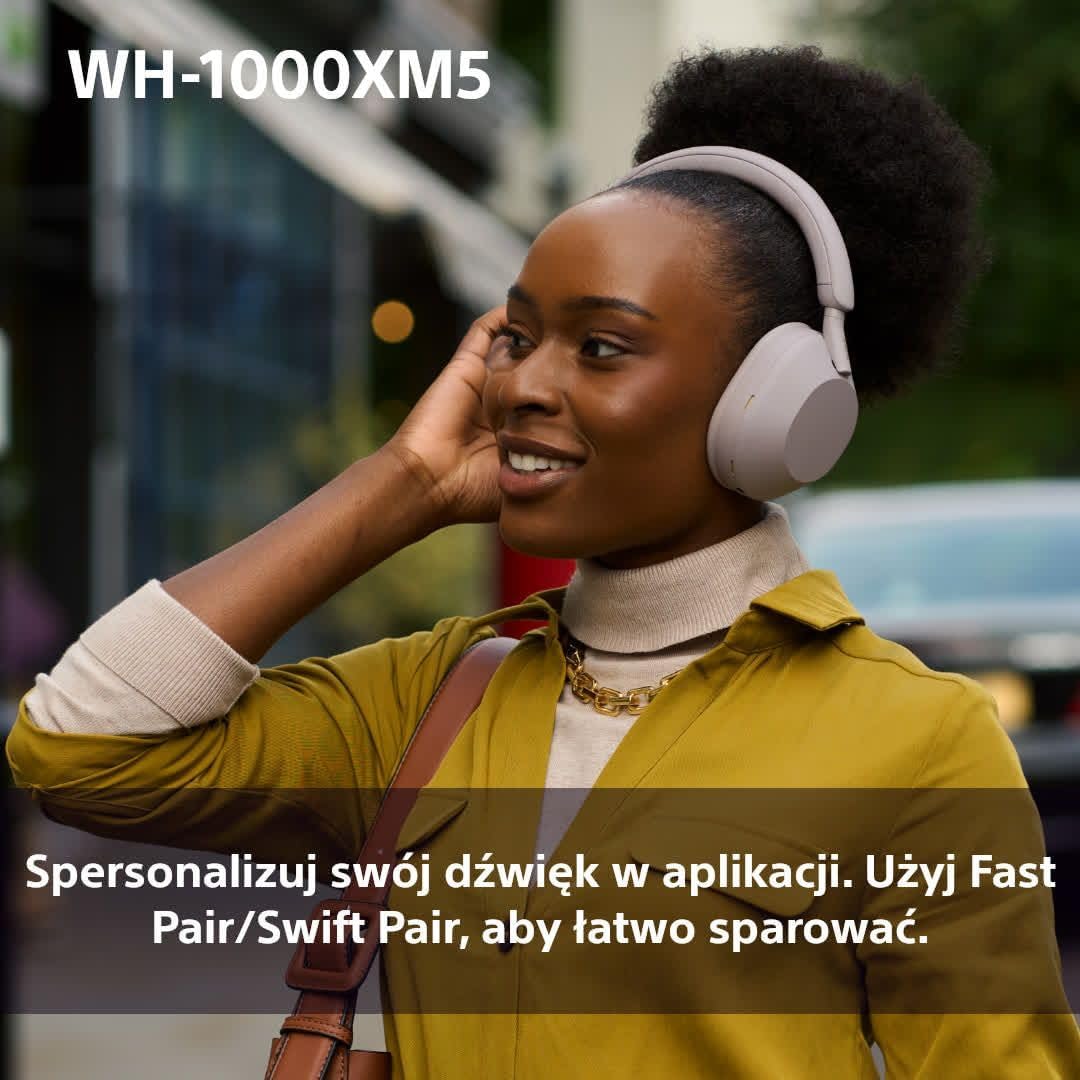 Sony WH-1000XM5 ANC Bezprzewodowe słuchawki nauszne z redukcją hałasu, Bluetooth, krystalicznie czystą jakością rozmów, Hi-Res, do 30 godzin pracy na baterii, szybkie ładowanie, Alexa i Asystent Google, iOS i Android - Czarne