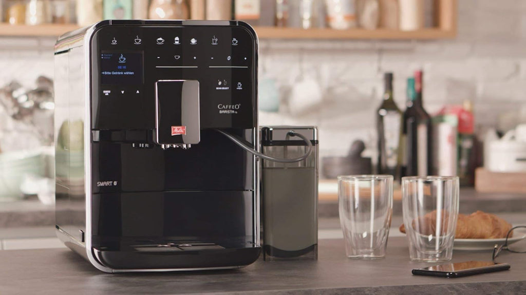 Melitta Caffeo Barista TS Smart F850-101 ekspres do kawy ze zbiornikiem na mleko, aplikacja Connect na telefon (może nie być dostępna w języku polskim), One Touch, filtrowanie Pro Aqua, srebrny