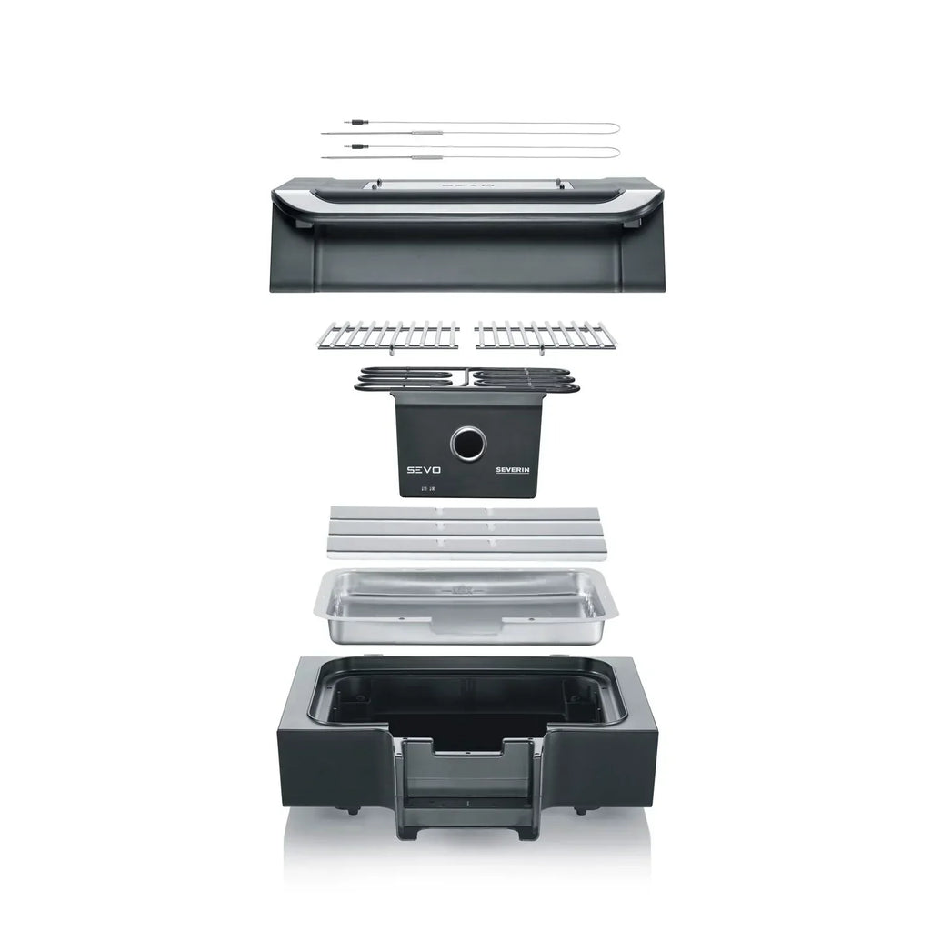 Grill elektryczny Barbacoa z cyfrowym wyświetlaczem OLED Sevo GT czarny PG 8106 Severin