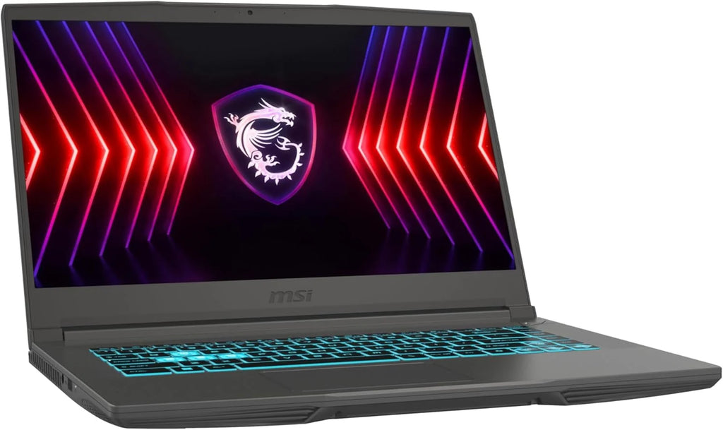 MSI Thin 15 B12UC-1842XES - Laptop 15,6" Full HD (Intel Core i5-12450H, 16 GB RAM, 512 GB SSD, NVIDIA RTX 3050, Bez systemu operacyjnego) Kolor szary - Klawiatura QWERTY hiszpańska