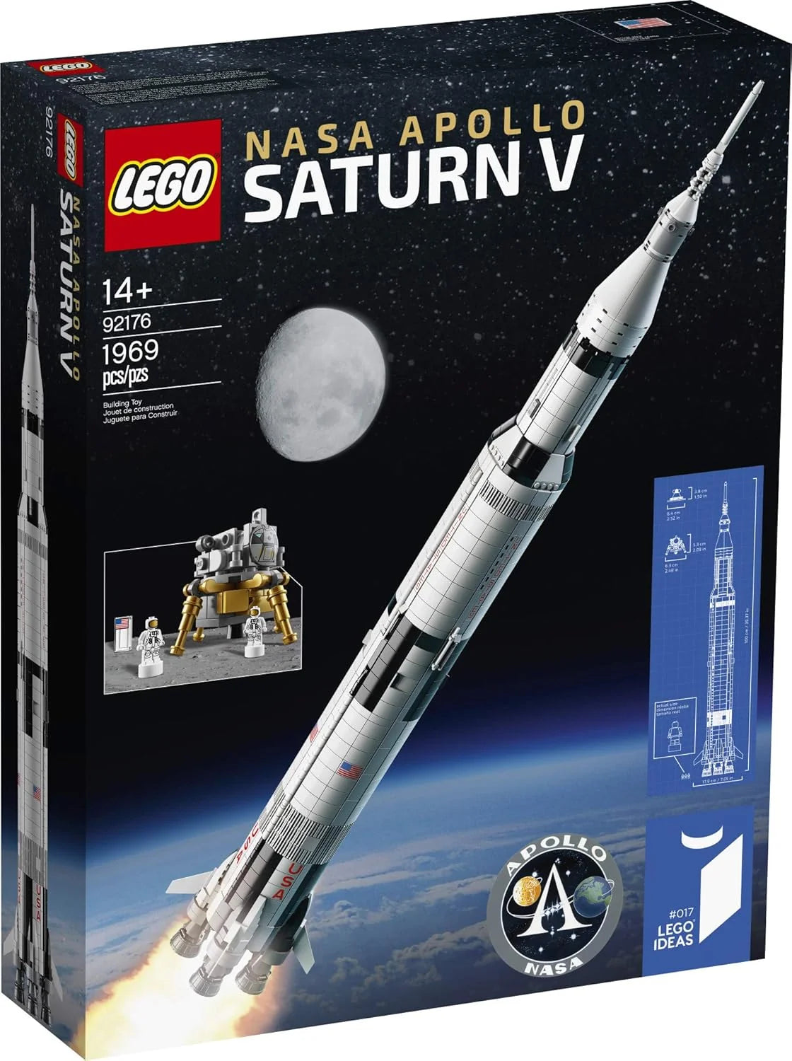 Ideas NASA Apollo Saturn V 21309 Zestaw konstrukcyjny (1969 elementów)