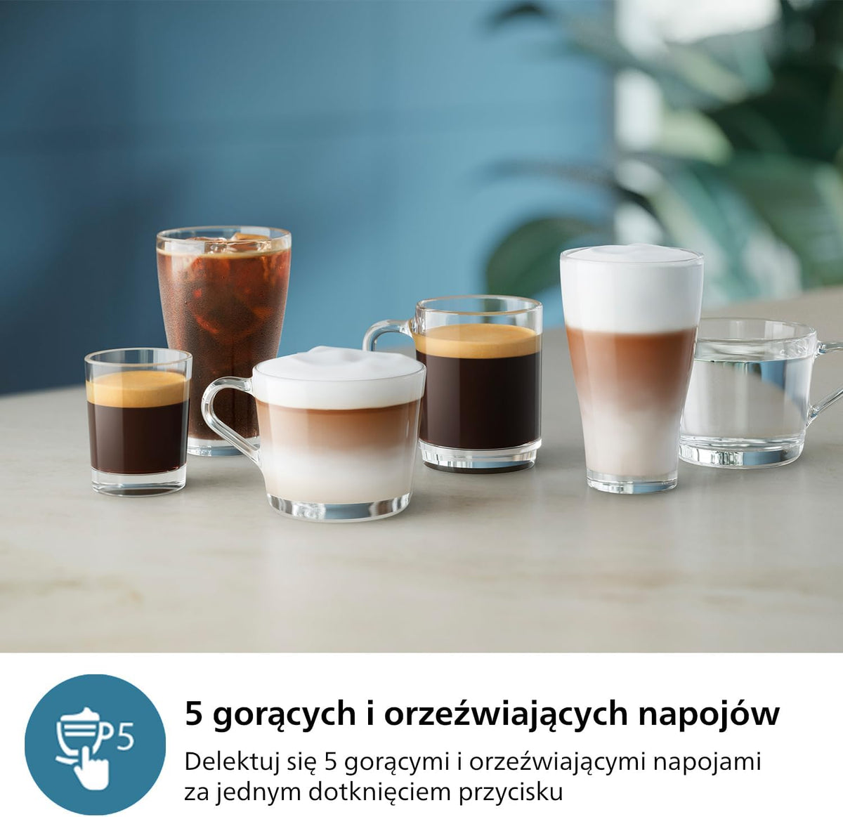 Philips 2200 Series Automatyczny ekspres do kawy - 2 rodzaje kawy, wyświetlacz dotykowy, klasyczny spieniacz do mleka, ceramiczny młynek, matowa czerń (EP2220/10)