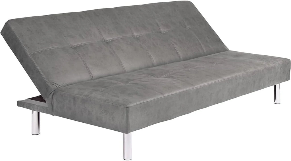 Mattfy - Sofa Rozkładana Clic Clac 3-osobowa Model Milos, Nowoczesny Design, Praktyczna i Funkcjonalna, Wykończenie w Kolorze Szarym