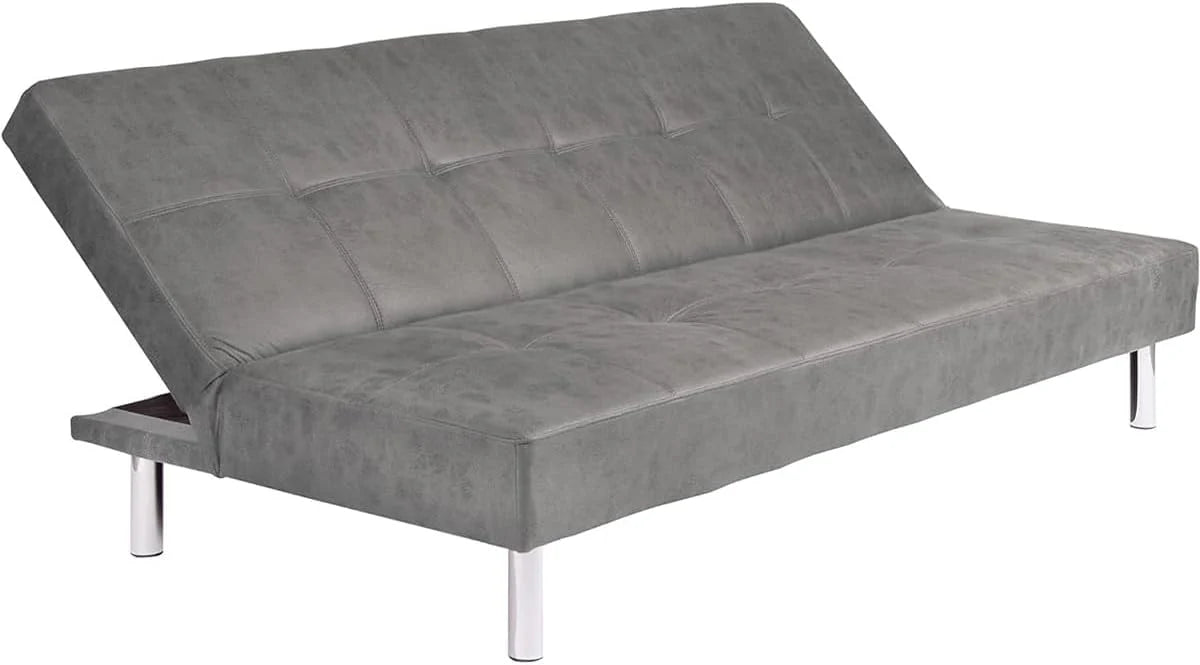 Mattfy - Sofa Rozkładana Clic Clac 3-osobowa Model Milos, Nowoczesny Design, Praktyczna i Funkcjonalna, Wykończenie w Kolorze Szarym
