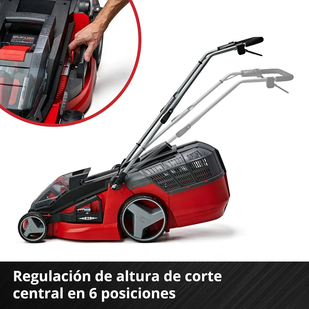 Kosiarka akumulatorowa Einhell GE-CM 43 Li M Kit Power X-Change (36 V, szerokość koszenia 43 cm, do 600 m², bezszczotkowa, funkcja mulczowania, kosz 63 l, z 2 akumulatorami 4,0 Ah i 2 ładowarkami)