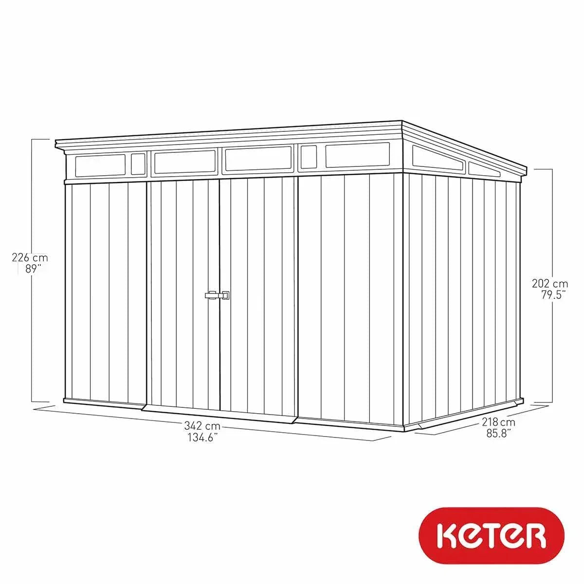 2026 Keter Artisan Domek Ogrodowy 11 x 7 stóp (3,4 x 2,1 m) – Stylowe i Wytrzymałe Rozwiązanie do Przechowywania na Zewnątrz