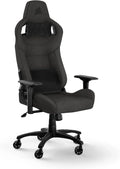 Corsair T3 RUSH Materiałowe Krzesło Gamingowe (2023) – Design Inspirowany Fotelem Wyścigowym – Miękka Materiałowa Tapicerka – Wyściełana Poduszka Pod Kark i Pianka Zapamiętująca Kształt w Podparciu Lędźwiowym – Grafitowe