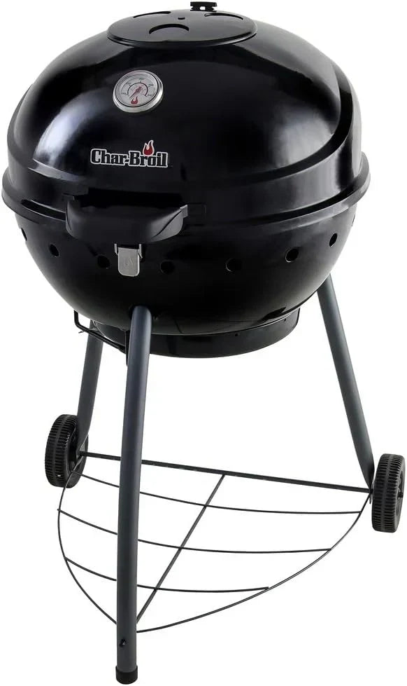 Grill węglowy Char-Broil Kettleman Charcoal Barbecue - Ruszt na węgiel drzewny, technologia TRU-Infrared, wyjmowana tacka na popiół - Idealny do gotowania na świeżym powietrzu, w ogrodzie i na patio