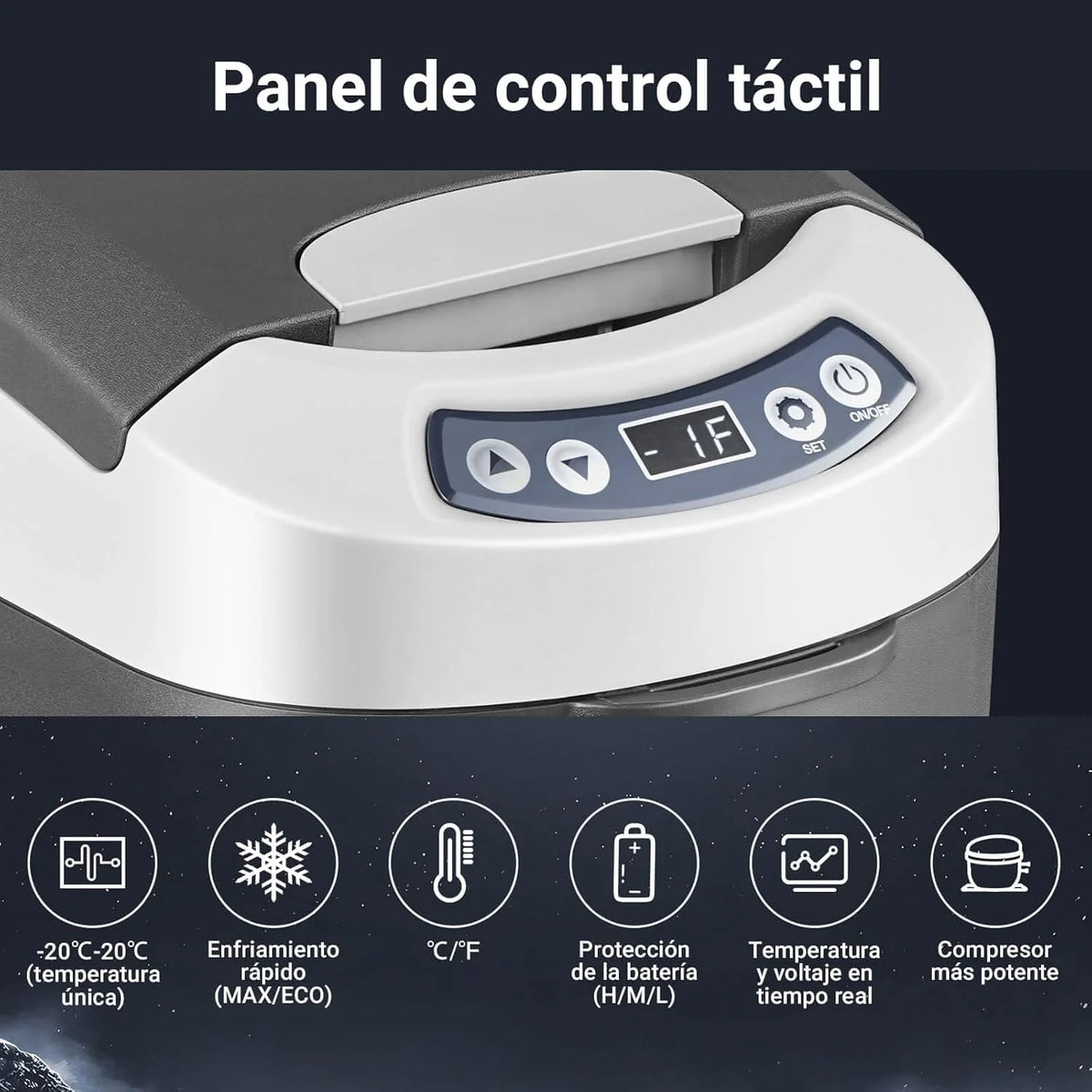 Lodówka przenośna AAOBOSI 15 litrów, lodówka kompresorowa 12V 24V DC, z zakresem chłodzenia od +20℃ do -15℃ do samochodu, ciężarówki, łodzi i kampera