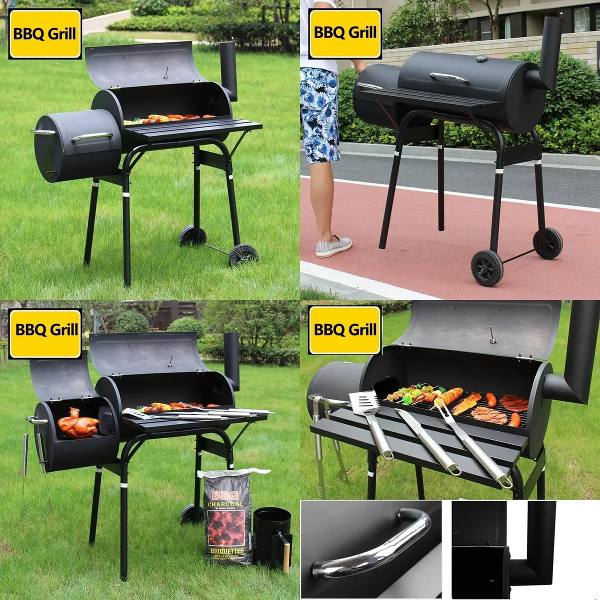 2026 Grill węglowy Vebreda do użytku zewnętrznego – Grill, wędzarnia i rożen na taras i do ogrodu