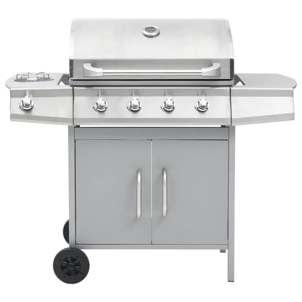 Grill Gazowy Barbacoa 4+1 Palniki Srebrny Vidaxl