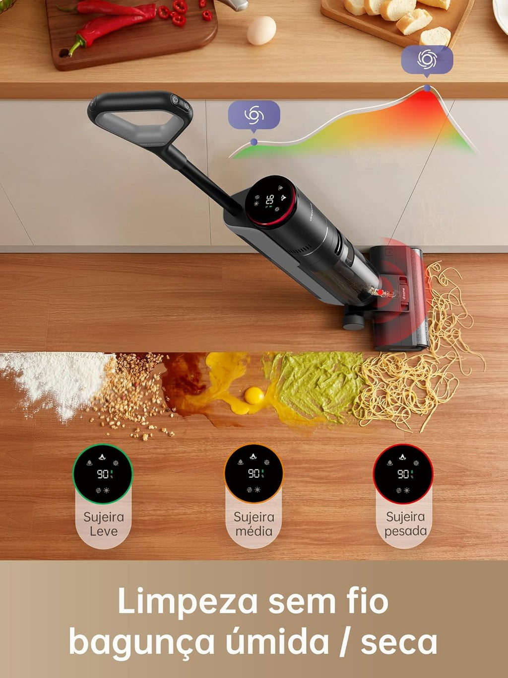 dreame H14 Pro odkurzacz na sucho i na mokro, płaska konstrukcja 180°, czyszczenie szczotki w temperaturze 60°C, suszenie w 5 min, automatyczne dozowanie roztworu, sterowanie aplikacją, 18 kPa