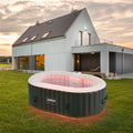 Arebos Wanna z hydromasażem z oświetleniem LED | Dmuchane SPA | Do użytku wewnętrznego i zewnętrznego | 190x120 cm owalna | 2 osoby | 90 dysz masujących | Z ogrzewaniem | 550 litrów | W zestawie pokrywa