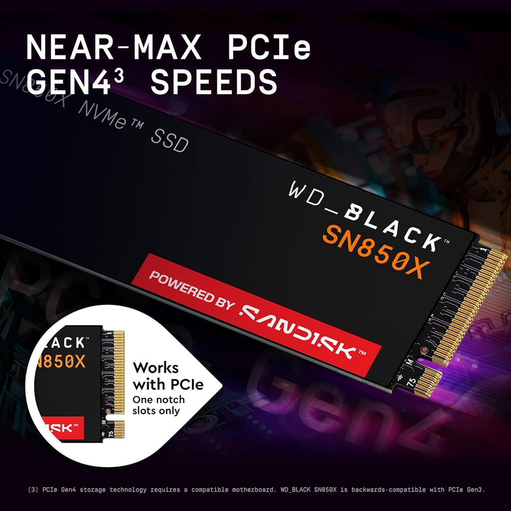 WD SN850X 4TB M.2 2280 PCIe Gen4 NVMe Gaming SSD do 7300 MB/s prędkość odczytu