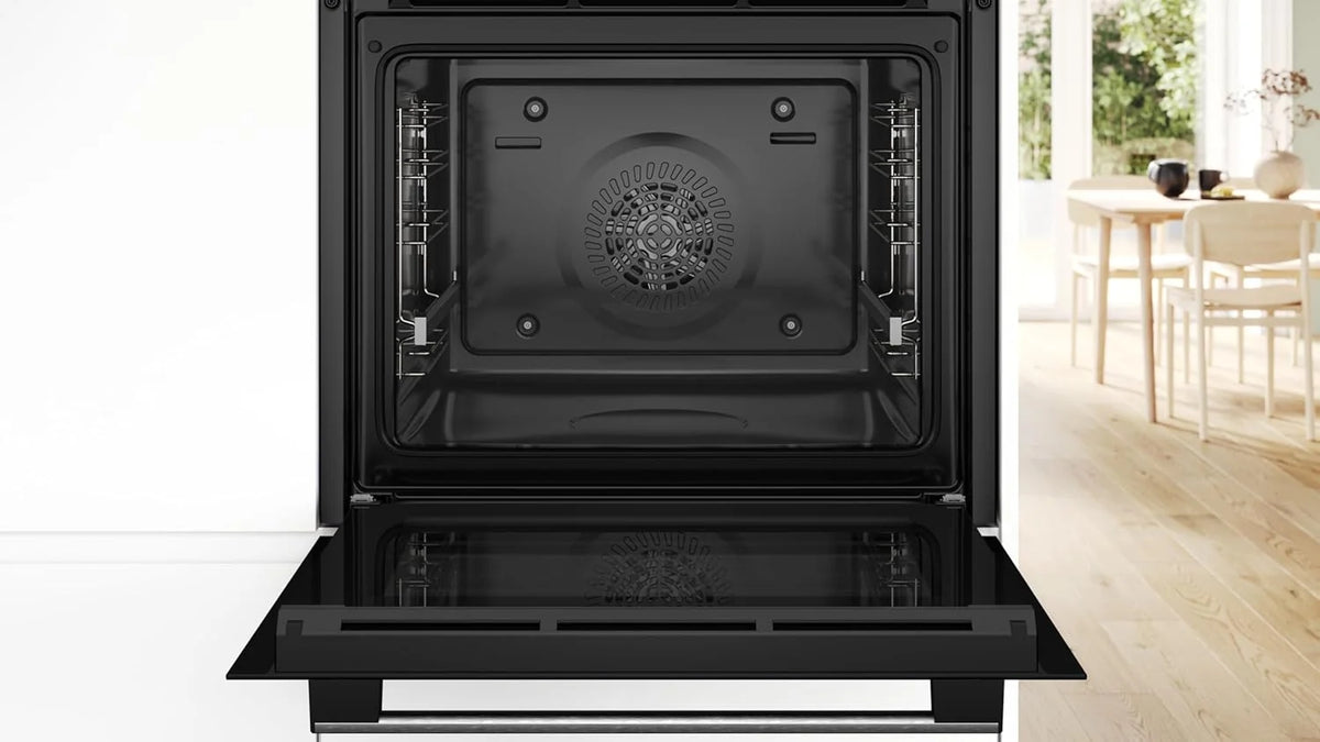 Bosch – Piekarnik wielofunkcyjny, seria 4, szerokość 60 cm, asystent czyszczenia wodą, Termoobieg 3D, stal szlachetna, HBA514ES3