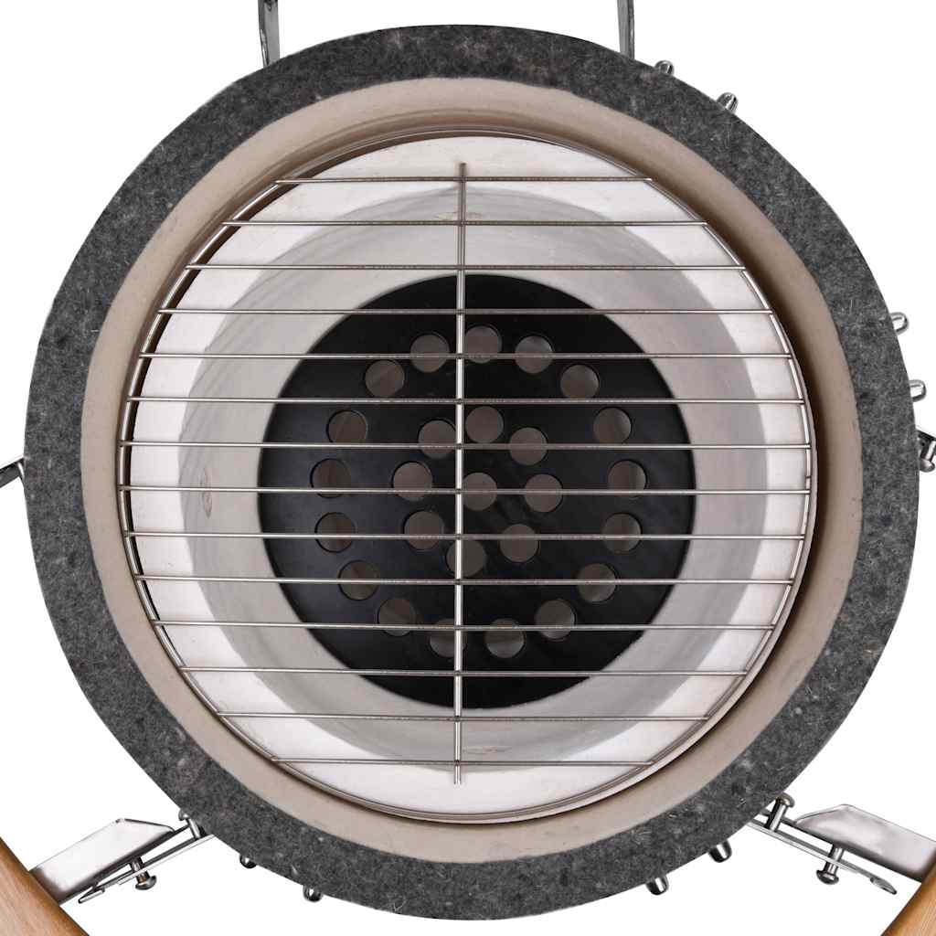 Grill ceramiczny Kamado barbecue i wędzarnia 81 cm v7356