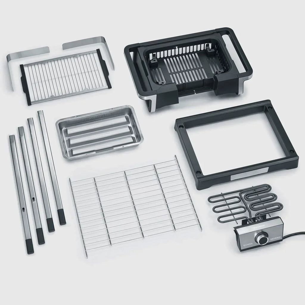 Severin Barbacoa Grill Elektryczny Z Cyfrowym Wyświetlaczem Oled Boost S Na Nóżkach Czarny Pg 8118