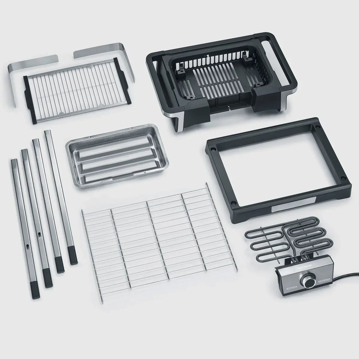 Severin Barbacoa Grill Elektryczny Z Cyfrowym Wyświetlaczem Oled Boost S Na Nóżkach Czarny Pg 8118