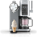 Ninja CREAMI Scoop & Swirl maszynka do lodów z 2 pojemnikami, 13 funkcji, przygotowuje lody, lody włoskie, gelato, sorbety, koktajle mleczne i inne desery, opcja dodatków, Srebrny, NC701EU