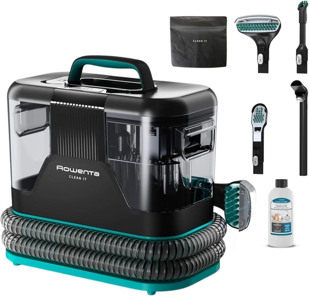 Rowenta Clean It, Odkurzacz do tapicerki, Szybkie i łatwe czyszczenie, Nadaje się do sprzątania po zwierzętach, Dywany, Wnętrza samochodów, 750W, 6 akcesoriów, IN5020F0