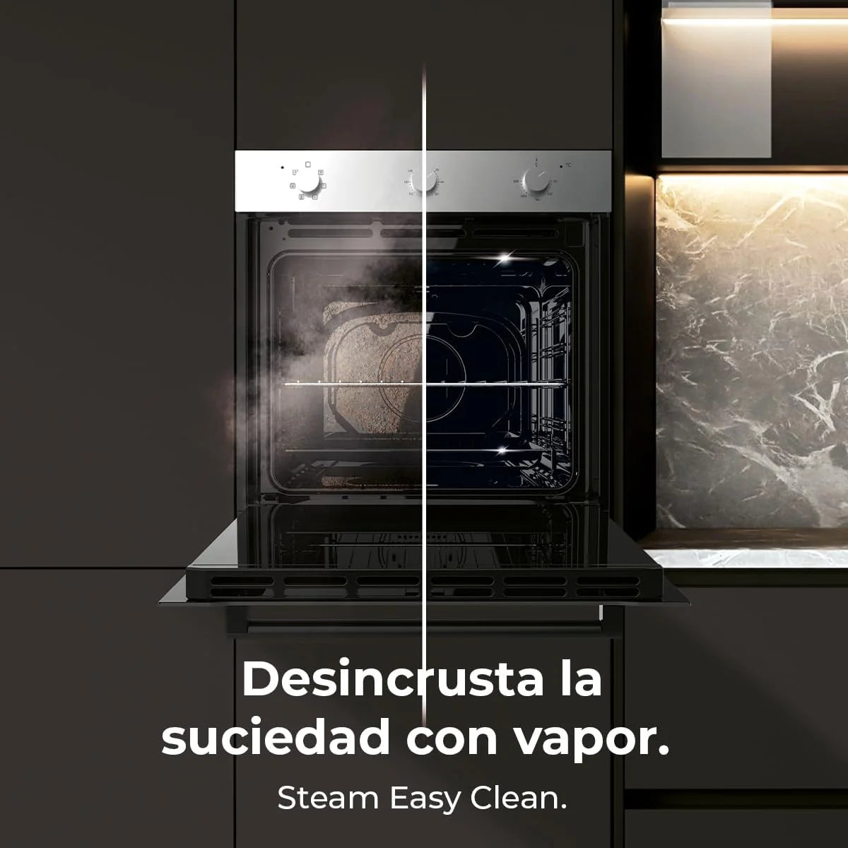 Piekarnik do zabudowy Cecotec Multifunción 70L Bolero Hexa M236000 Inox Time. 2800W, 6 funkcji, Timer, Steam Base XXL, Steam Assist, Steam EasyClean, wentylator chłodzący, tryb rozmrażania, Eco, konwekcja