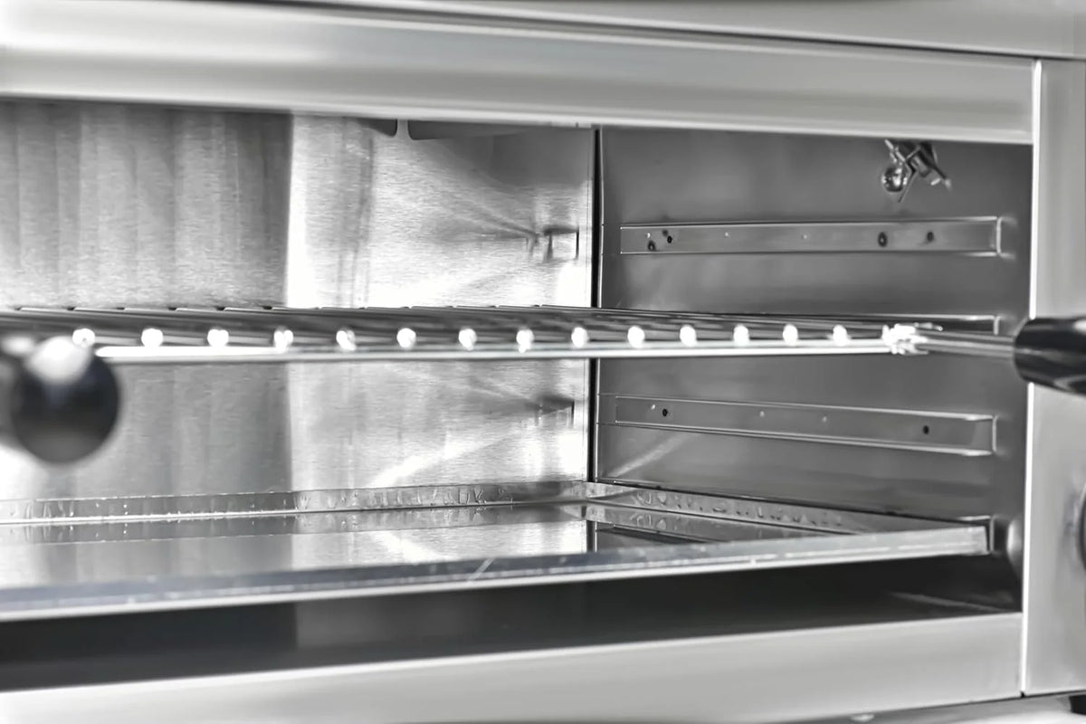 Profesjonalny Opiekacz Elektryczny Salamander 2000 W – Stal Nierdzewna 18/10 – Timer 30 min – 50-300 °C – Zastosowanie Przemysłowe HoReCa