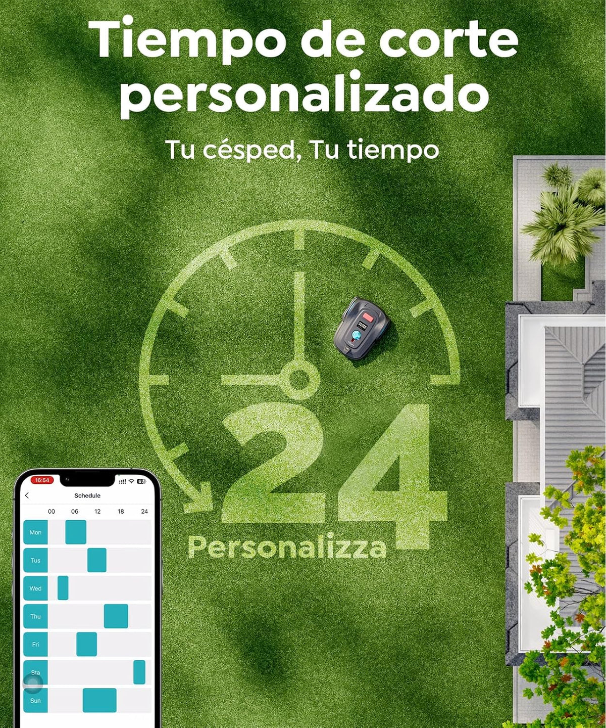 Robot koszący M800Plus bez przewodu ograniczającego, 800 m², pozycjonowanie GPS + wizja AI, robot koszący bezprzewodowy, tryb koszenia w kształcie litery U, wykrywanie 150 przeszkód, automatyczne ładowanie, aplikacja
