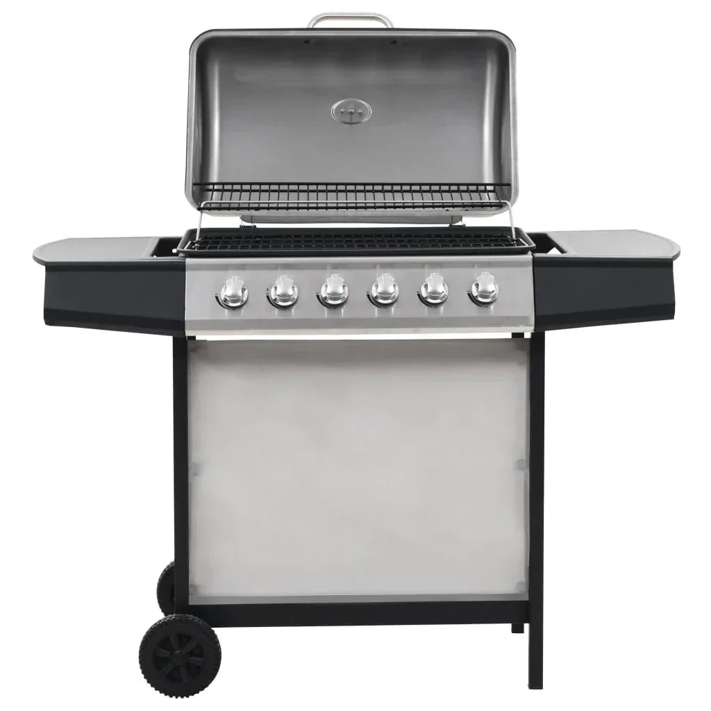 Przenośny Grill Gazowy Z 6 Palnikami Srebrny Stal Nierdzewna Vidaxl