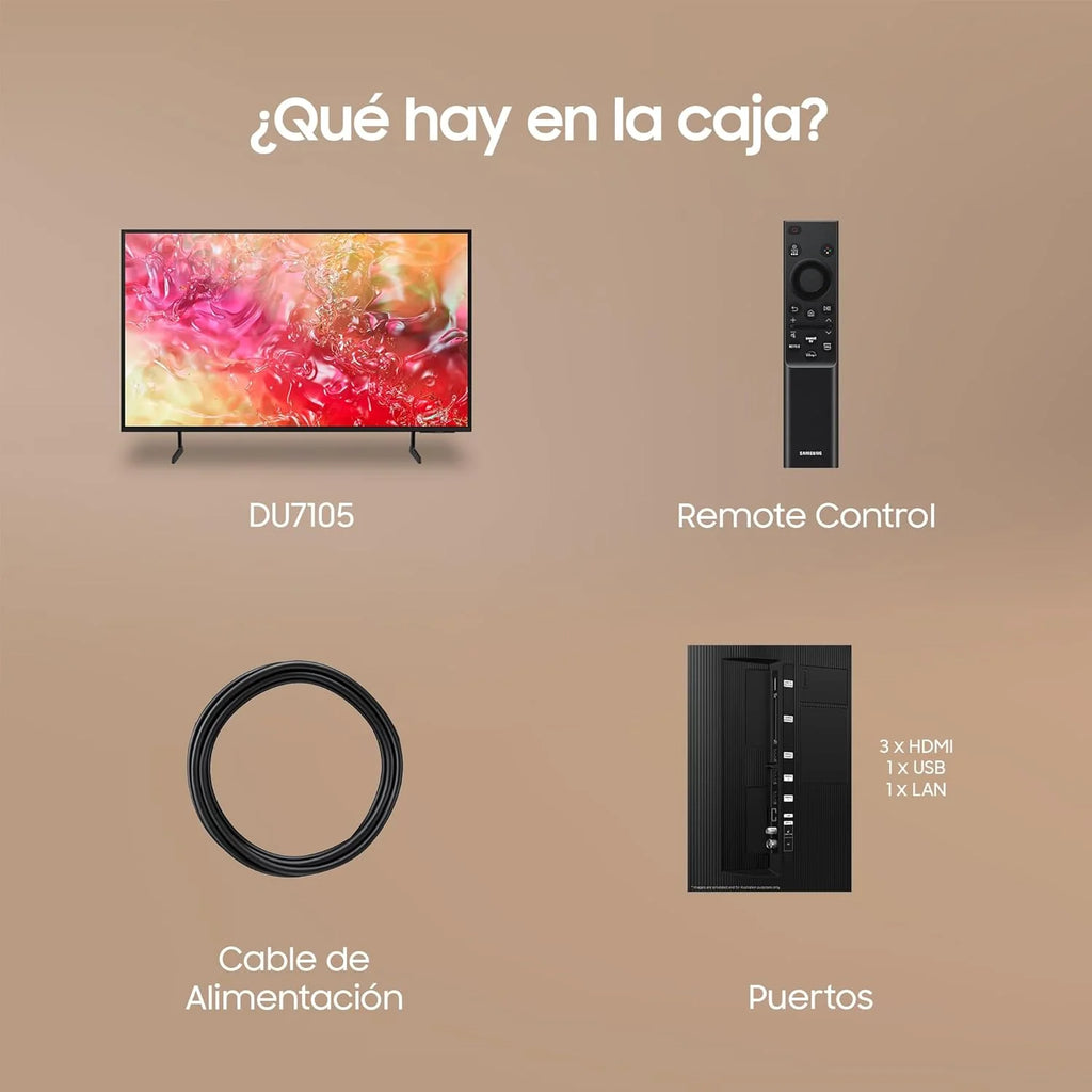 Telewizor Crystal UHD 2024 50DU7105 Smart TV 50" Crystal UHD z Czystymi Kolorami PurColor, Najlepszy Smart TV, Wszystkie Głośniki Naraz z Q-Symphony i sterowanie domem dzięki SmartThings