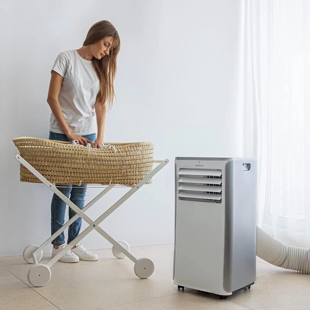 Cecotec Klimatyzator przenośny z pilotem ForceClima 9100. 9000 BTU, niskie zużycie energii, wyświetlacz LED, 4 tryby, 2 prędkości, zasięg 20-25m2
