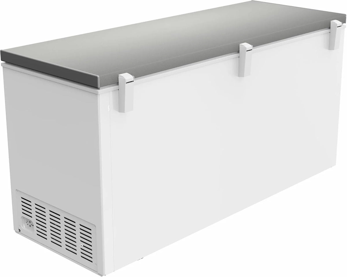 Zamrażarka skrzyniowa METRO Professional GHF2700S, 188 x 73,5 x 94,5 cm, 700 L, 125W, 3 kosze, oświetlenie LED, 6 kółek, z zamkiem, biało-szara
