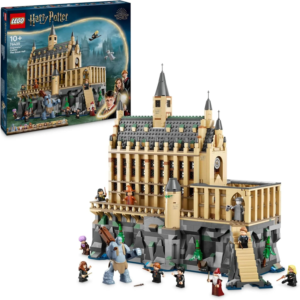 Harry Potter Zamek Hogwart Wielka Sala: Zabawka Szkoła Magii, 11 Minifigurek w Zestawie, w Tym Hermiona Granger i Ron Weasley, Prezent dla Dzieci w Wieku od 10 Lat 76435