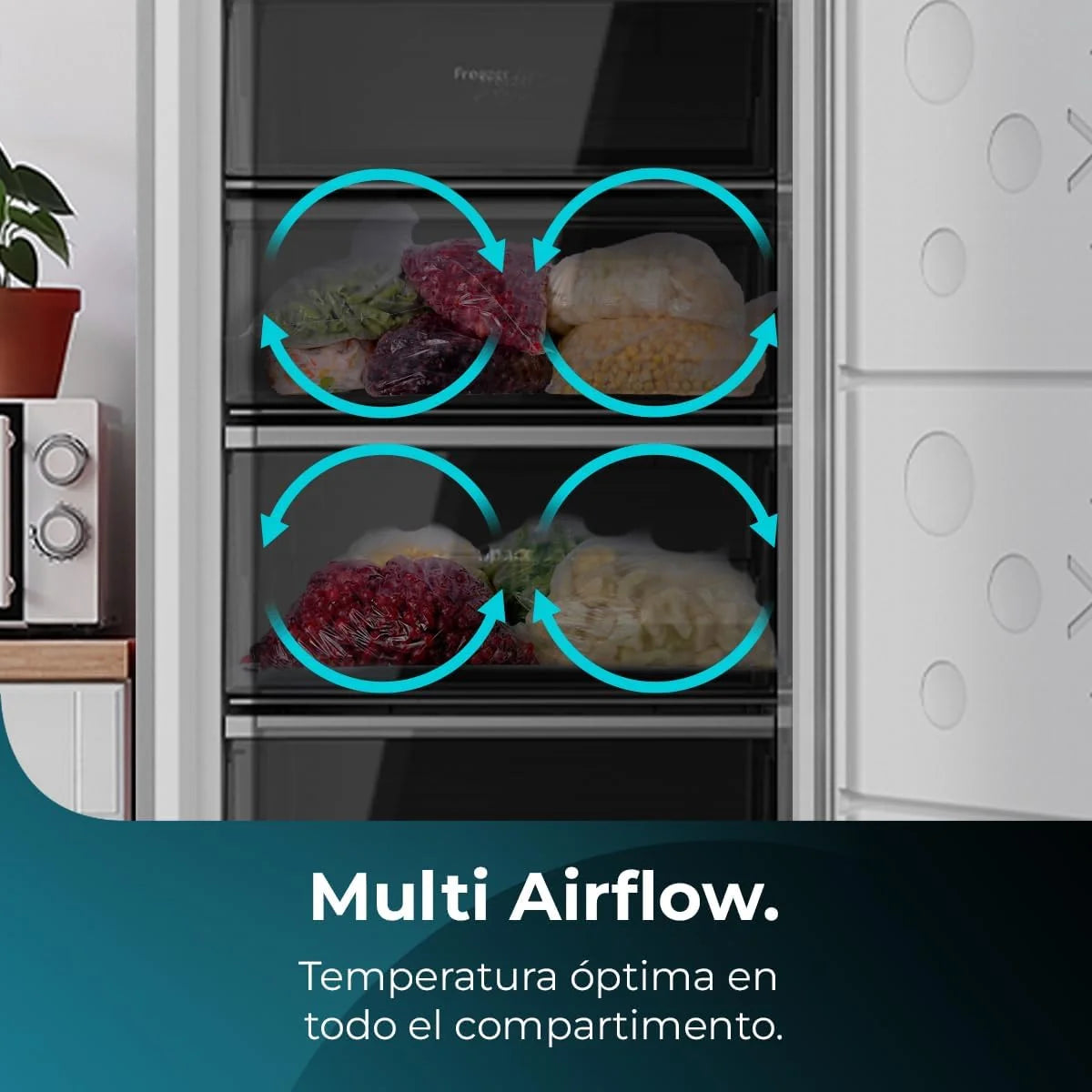 Cecotec Zamrażarka pionowa 380L Bolero CoolMarket UF 380 inox D. 1950W, silnik Inverter Plus, niskie zużycie energii, Total No Frost, wyświetlacz w drzwiach, możliwość przekształcenia w lodówkę, Multi Airflow