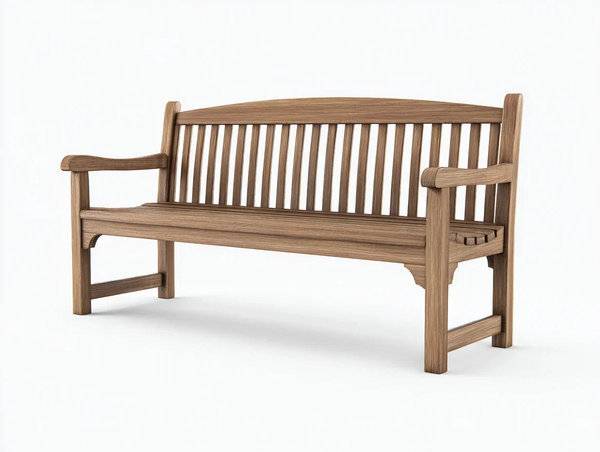 Ławki ogrodowe lite drewno 150x60x85 cm - Brązowe - Klasyczny design