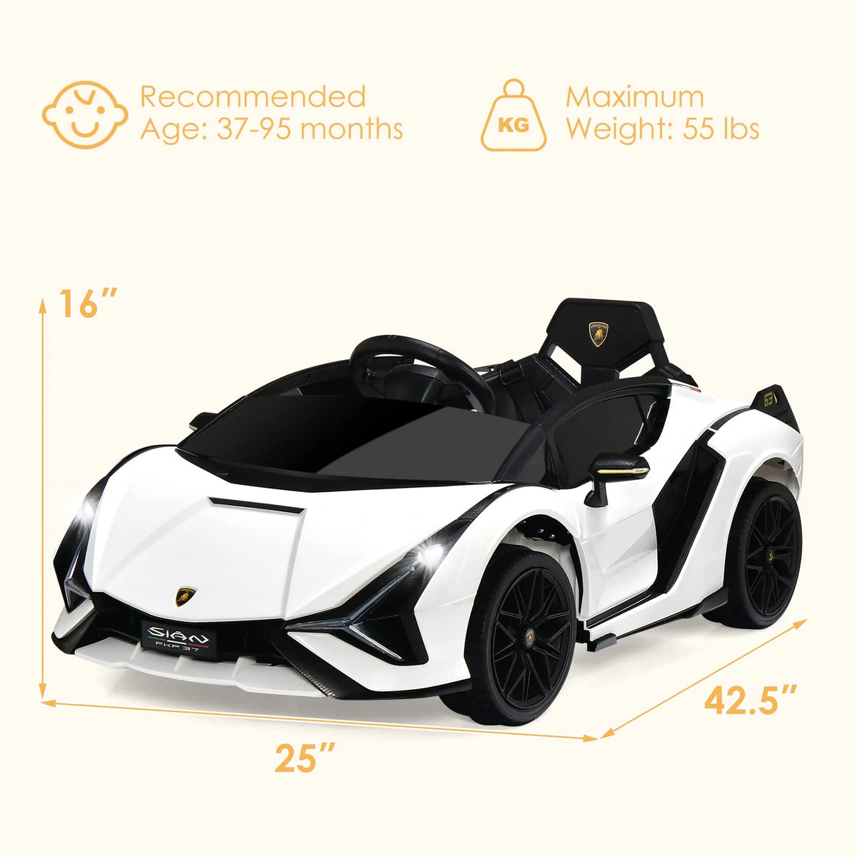 Lamborghini Licencjonowane Elektryczne z Zawieszeniem i Bluetooth