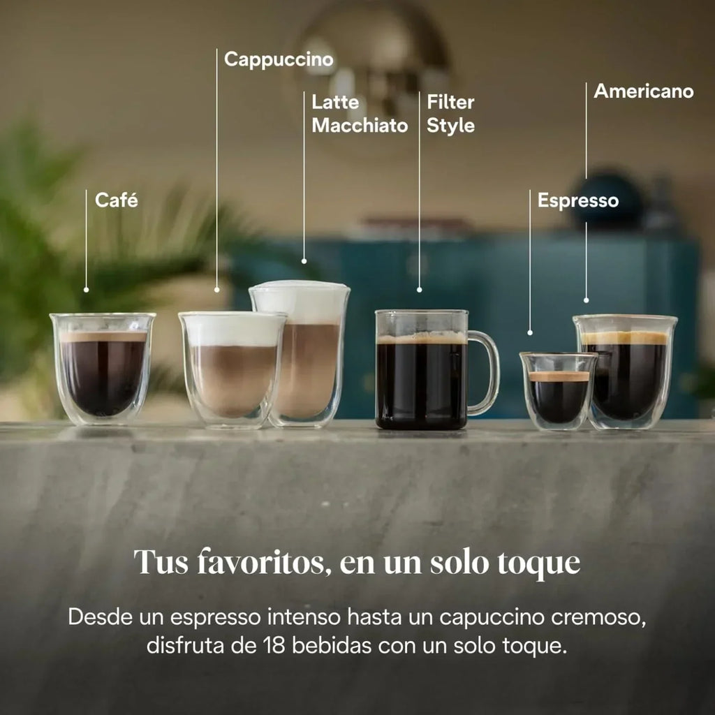 De'Longhi Perfetto Primadonna Soul ECAM612.55.SB Automatyczny ekspres do kawy i cappuccino z systemem mlecznym LatteCrema, technologią Bean to Cup, 18 napojami, sterowaniem z aplikacji